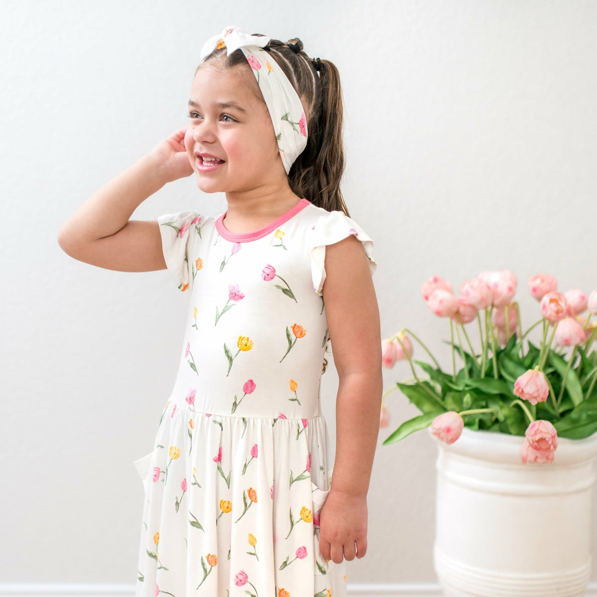 Pocket Dress in Tulip | Kyte Baby