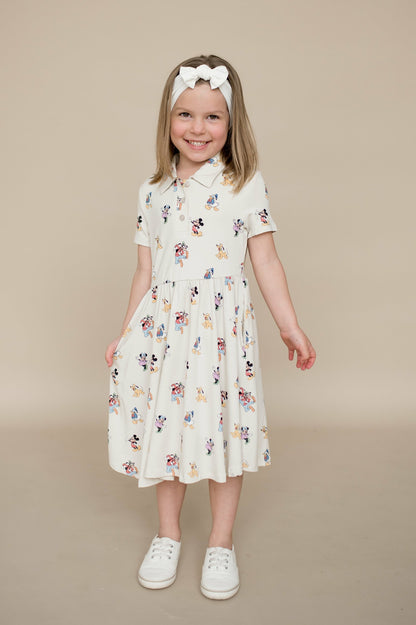 Polo Dress in Mickey Mouse and Friends | Kyte Baby