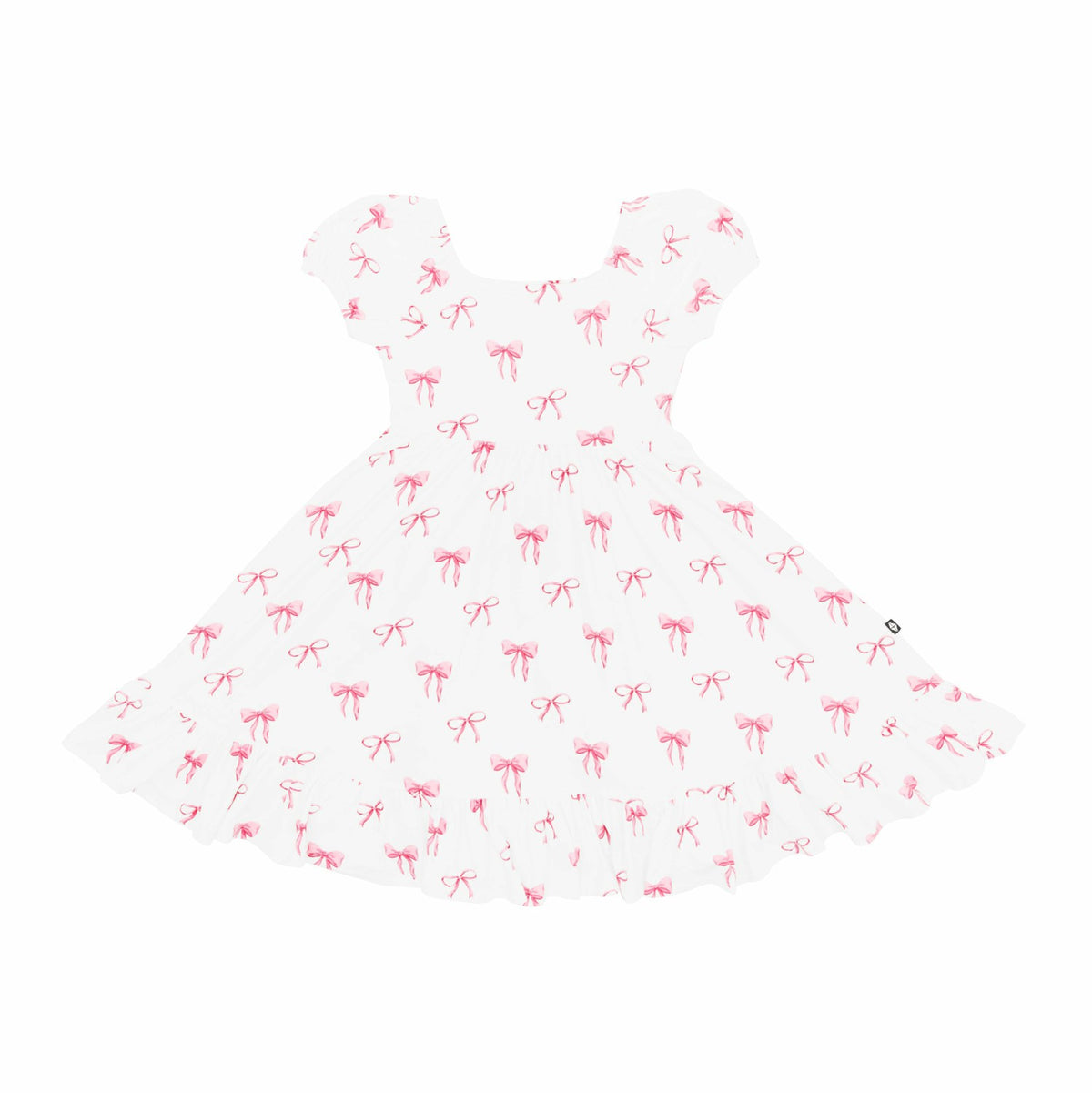 Puff Sleeve Twirl Dress in Bow | Kyte Baby