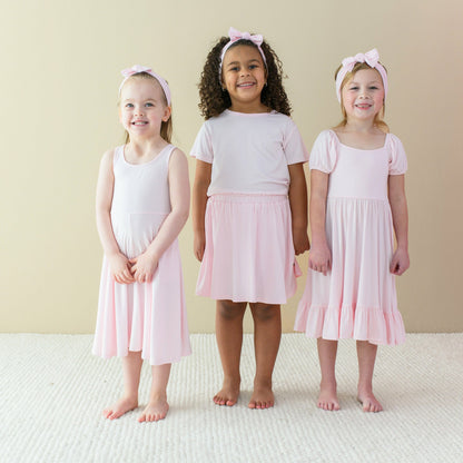 Puff Sleeve Twirl Dress in Sakura | Kyte Baby