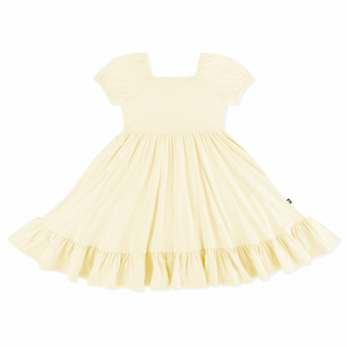 Puff Sleeve Twirl Dress in Chamomile | Kyte Baby