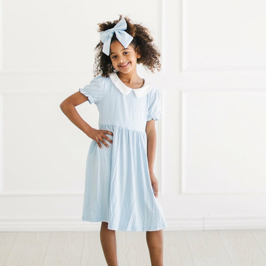 Peter Pan Collar Dress in Breeze | Kyte Baby