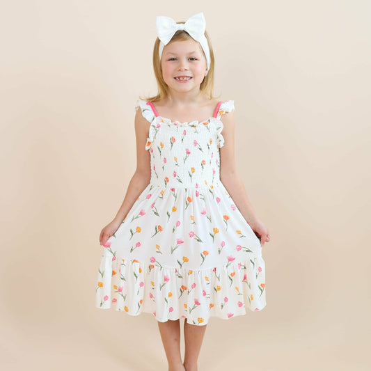 Smocked Dress in Tulip | Kyte Baby