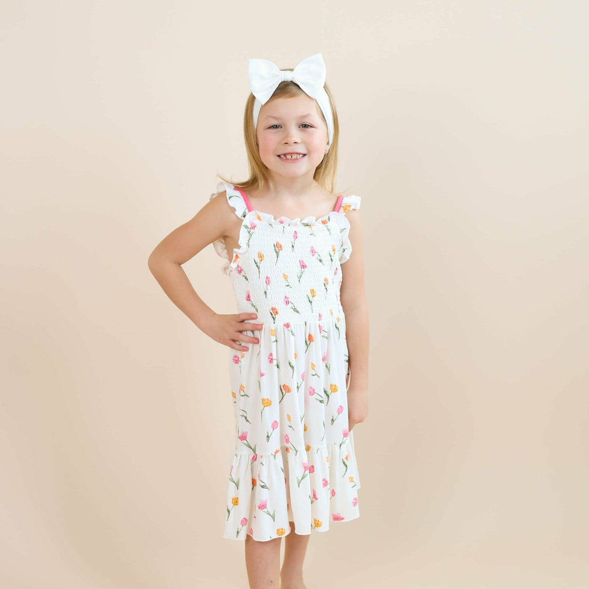 Smocked Dress in Tulip | Kyte Baby