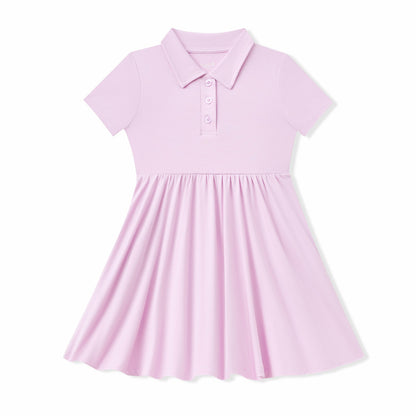 Polo Dress in Thistle | Kyte Baby