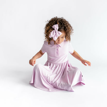 Polo Dress in Thistle | Kyte Baby