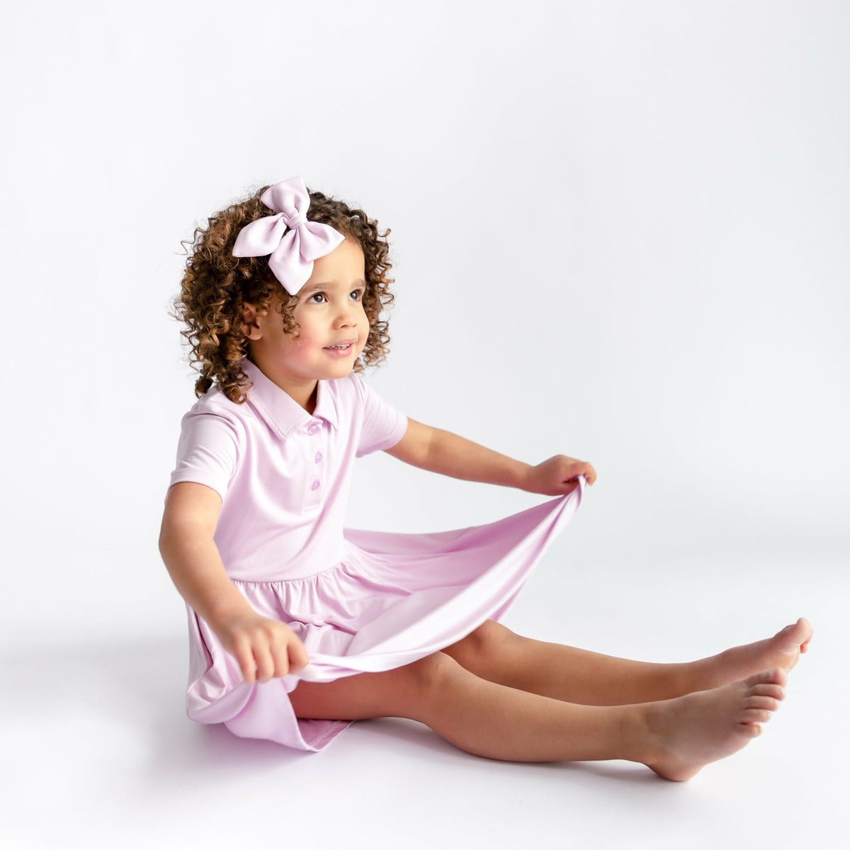 Polo Dress in Thistle | Kyte Baby