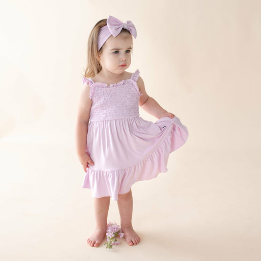 Smocked Dress in Thistle | Kyte Baby