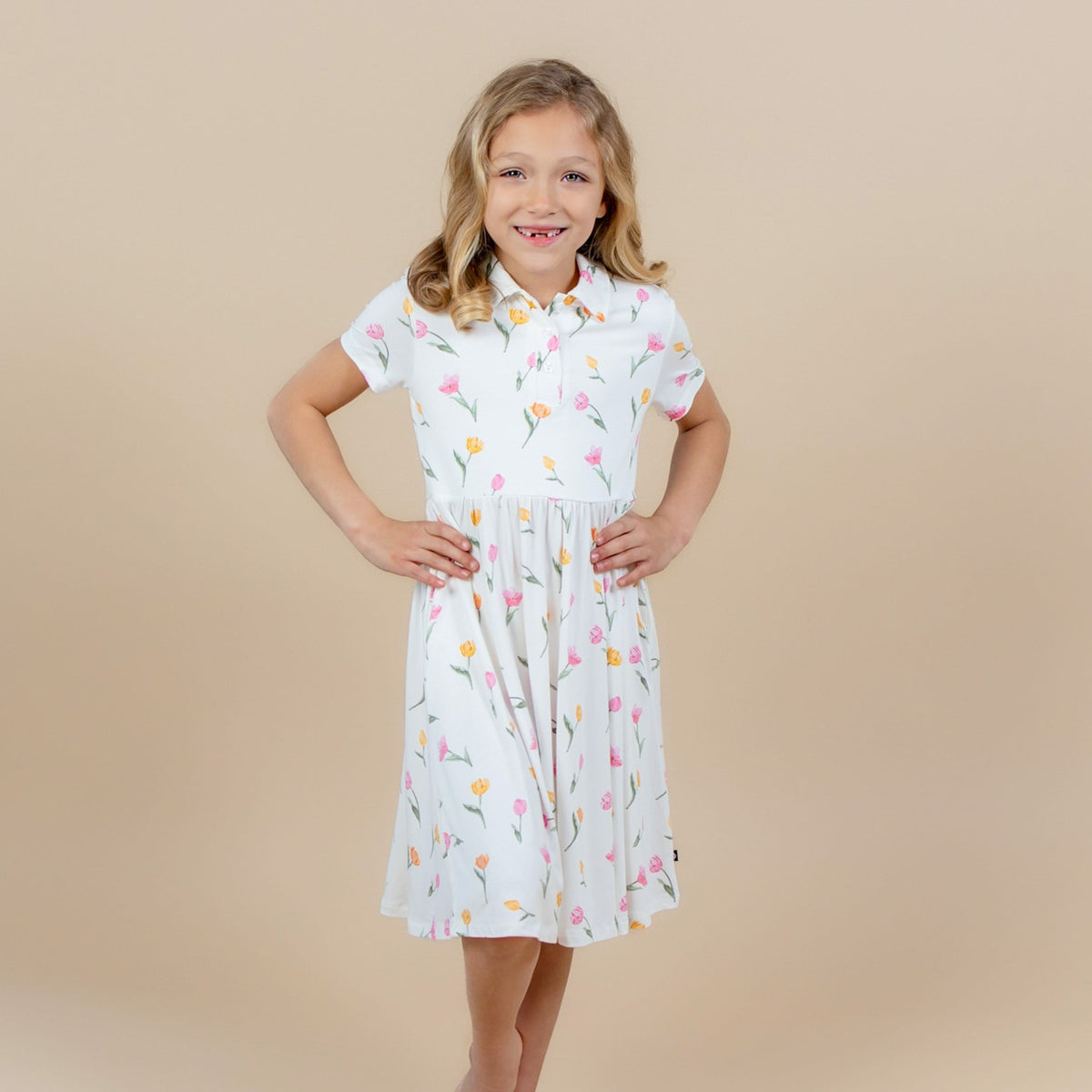 Polo Dress in Tulip | Kyte Baby