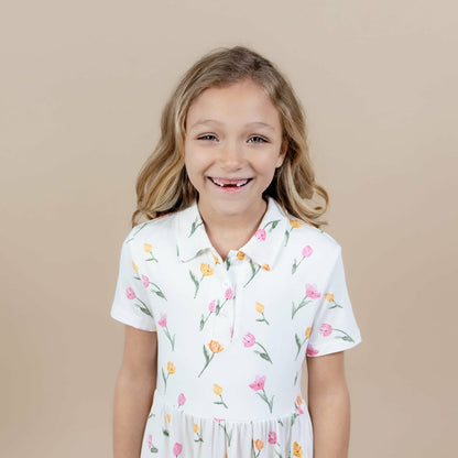 Polo Dress in Tulip | Kyte Baby
