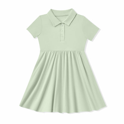 Polo Dress in Basil | Kyte Baby