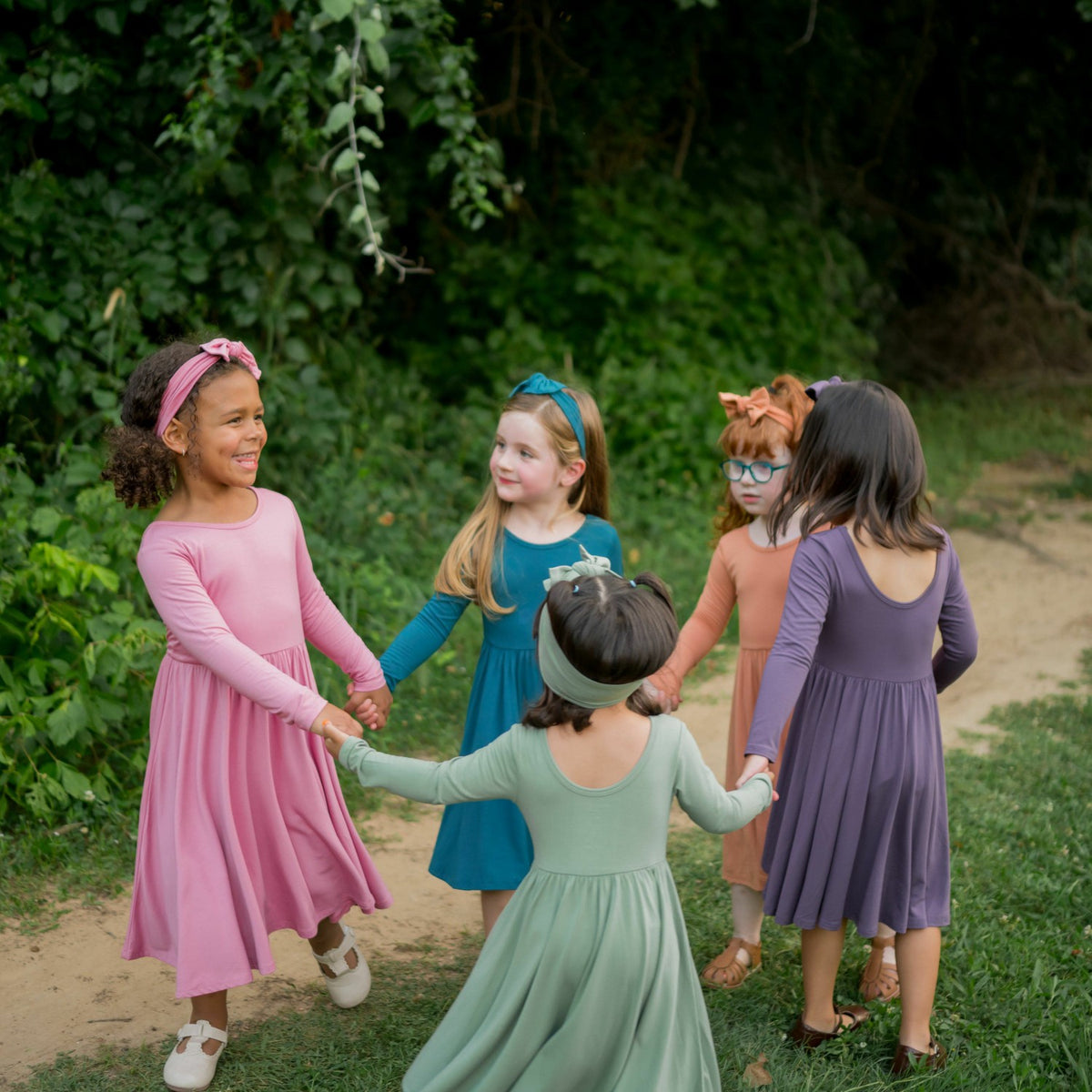 Long Sleeve Twirl Dress in Apple Blossom | Kyte Baby