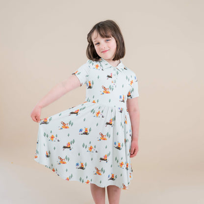 Polo Dress in Winnie the Pooh Hundred Acre Wood | Kyte Baby