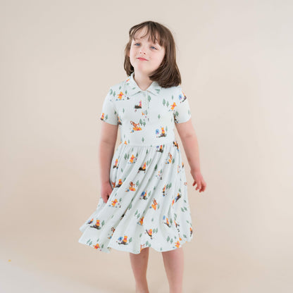 Polo Dress in Winnie the Pooh Hundred Acre Wood | Kyte Baby
