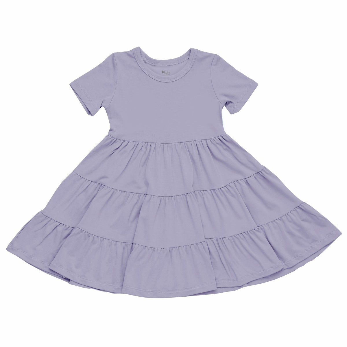Short Sleeve Tiered Dress in Taro | Kyte Baby