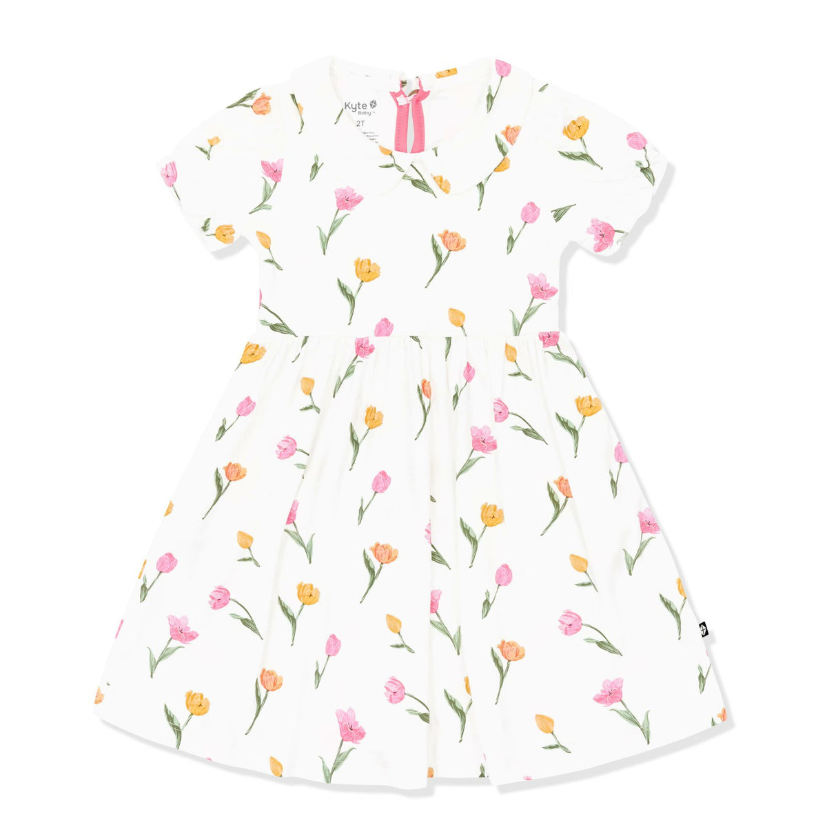 Peter Pan Collar Dress in Tulip | Kyte Baby