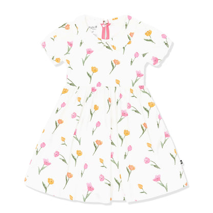 Peter Pan Collar Dress in Tulip | Kyte Baby
