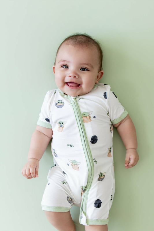 Zipper Shortall Romper in Grogu™ | Kyte Baby