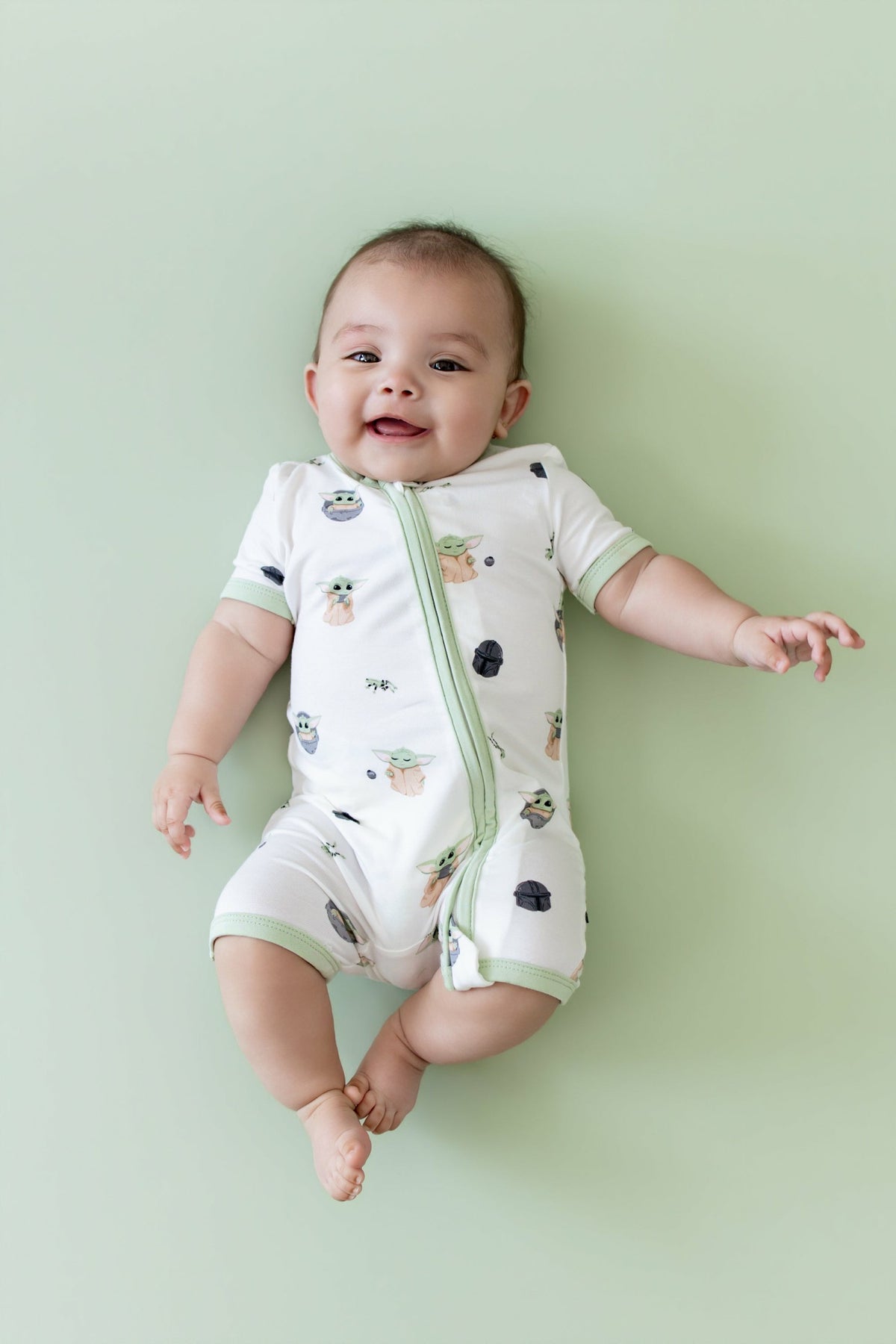Zipper Shortall Romper in Grogu™ | Kyte Baby