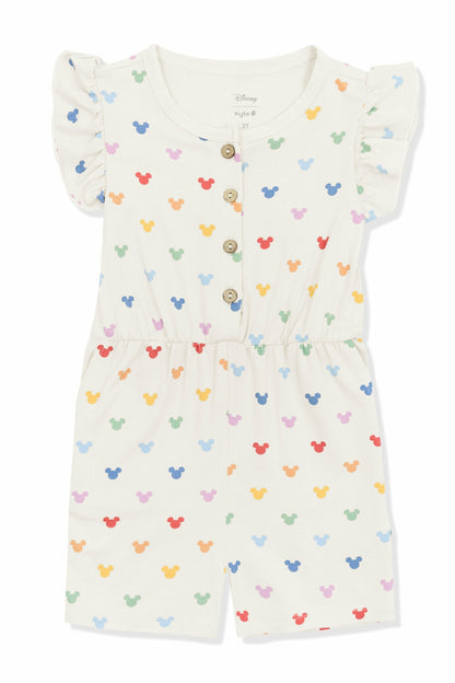 Flutter Sleeve Romper in Pastel Mickey Mouse | Kyte Baby