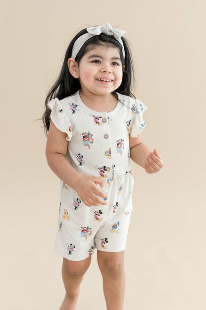 Flutter Sleeve Romper in Mickey Mouse and Friends | Kyte Baby