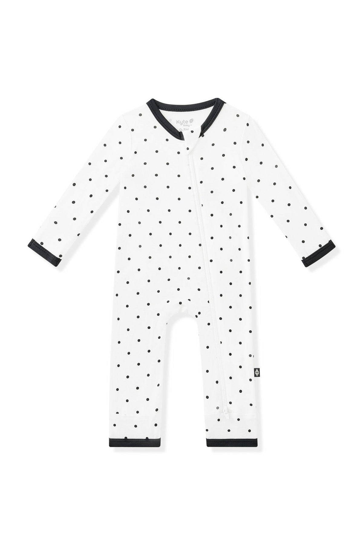 Zippered Romper in Midnight Polka Dot | Kyte Baby