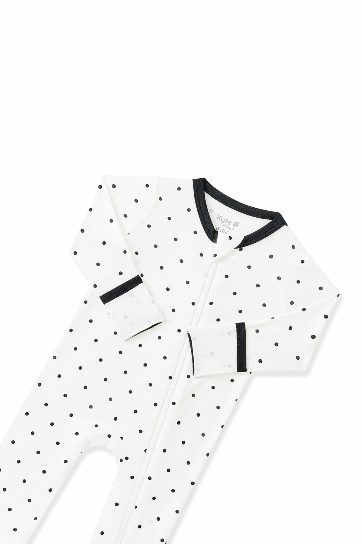 Zippered Romper in Midnight Polka Dot | Kyte Baby