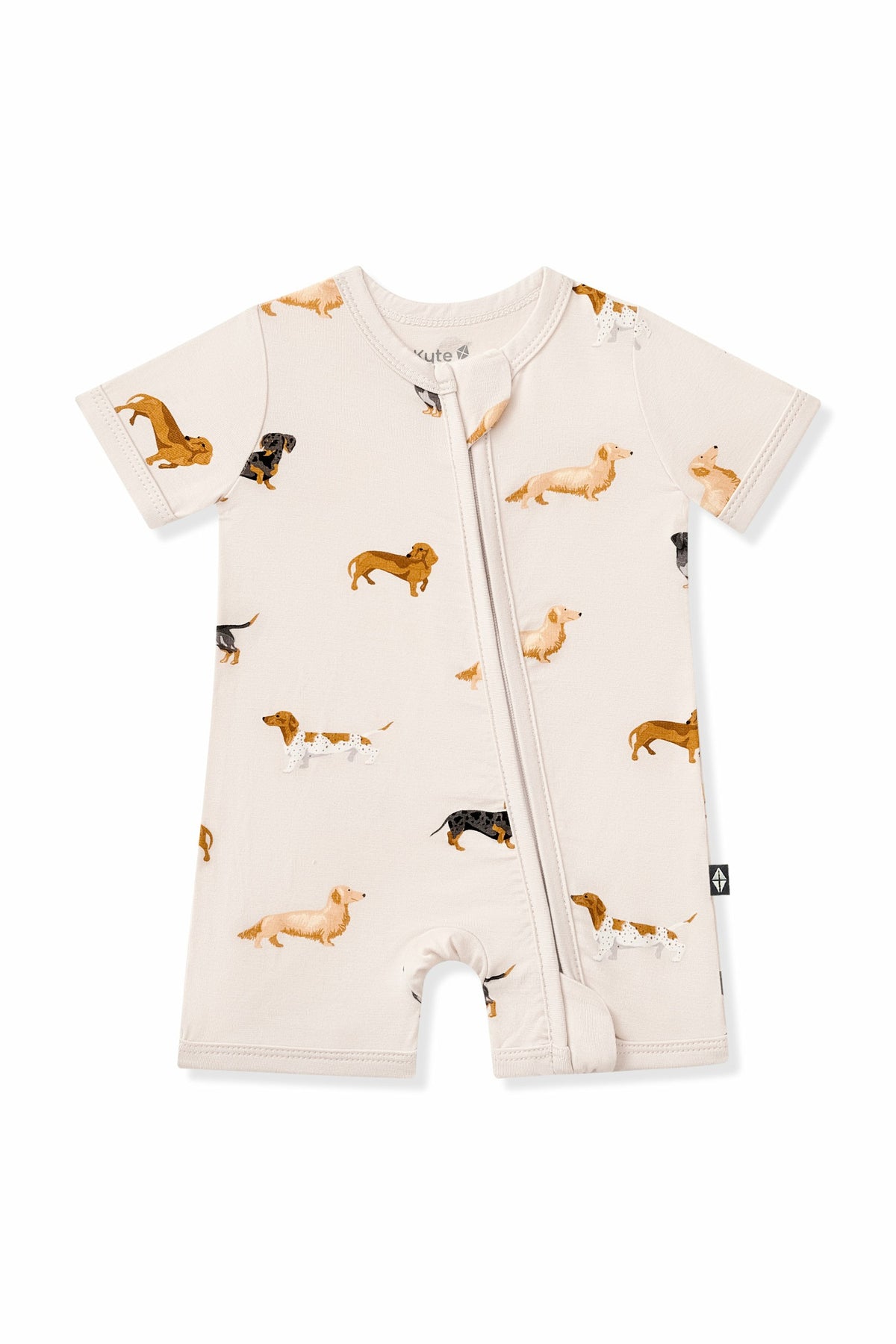 Zipper Shortall Romper in Dachshund | Kyte Baby
