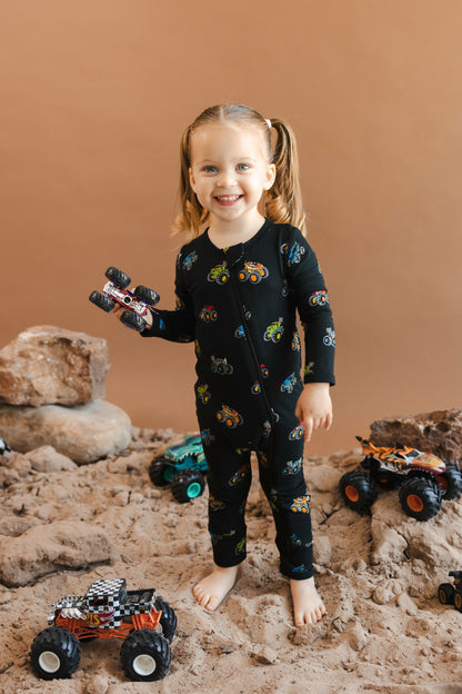 Zippered Romper in Monster Truck | Kyte Baby