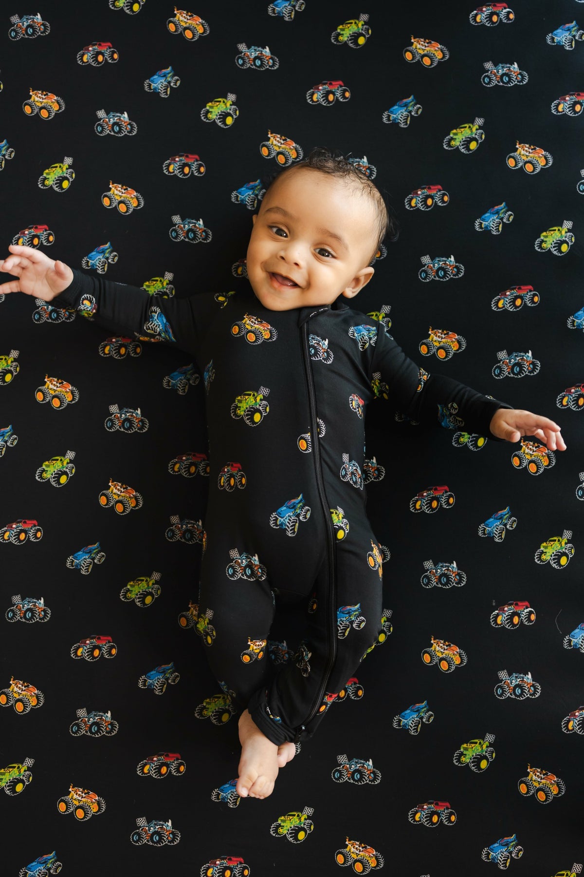 Zippered Romper in Monster Truck | Kyte Baby