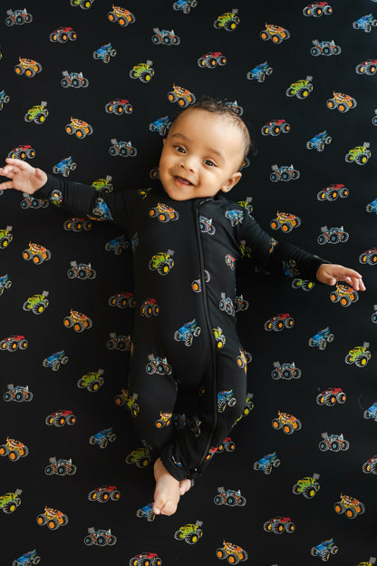 Zippered Romper in Monster Truck | Kyte Baby
