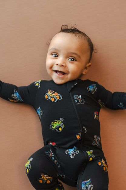 Zippered Romper in Monster Truck | Kyte Baby