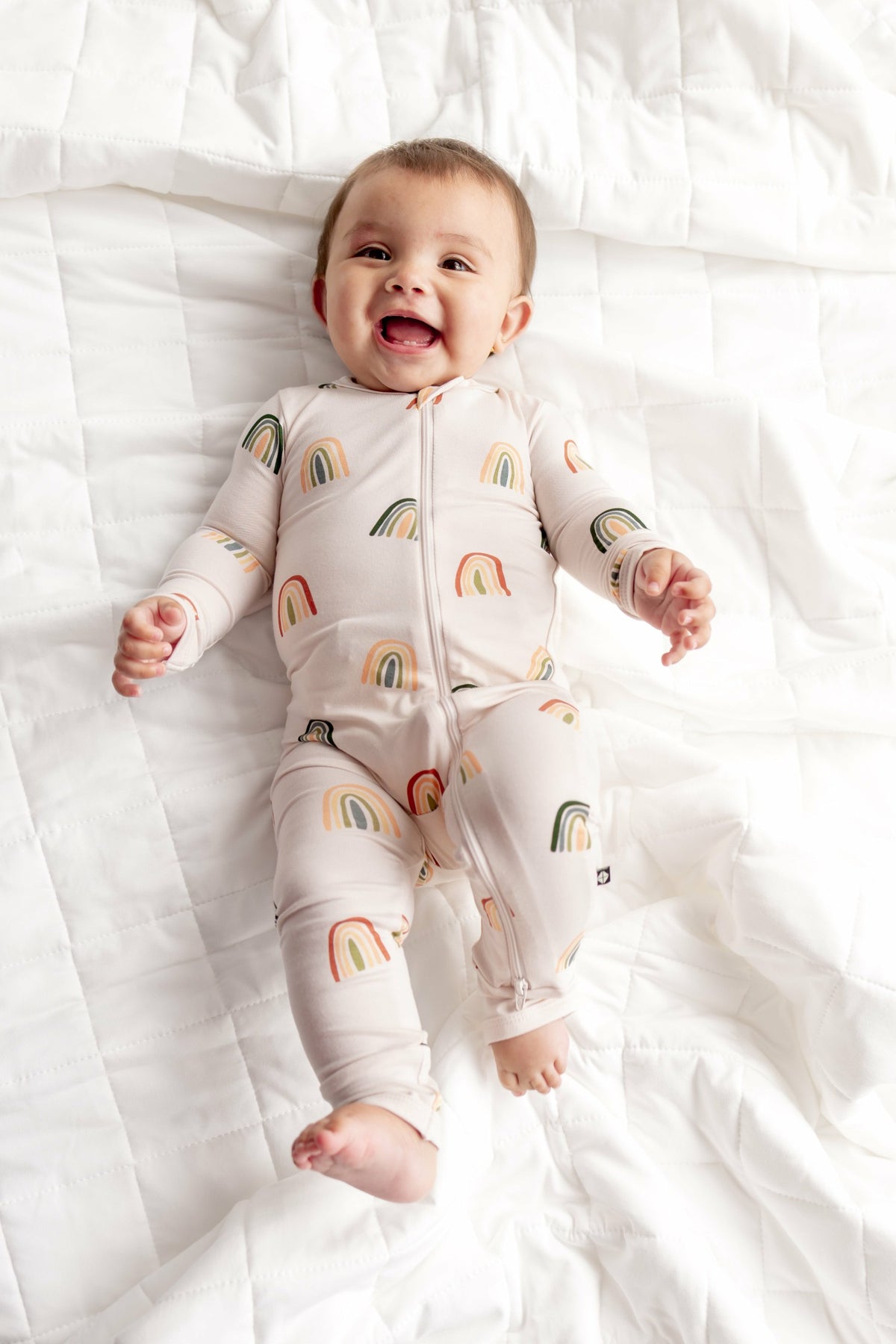 Zippered Romper in Retro Rainbow | Kyte Baby