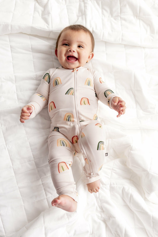 Zippered Romper in Retro Rainbow | Kyte Baby