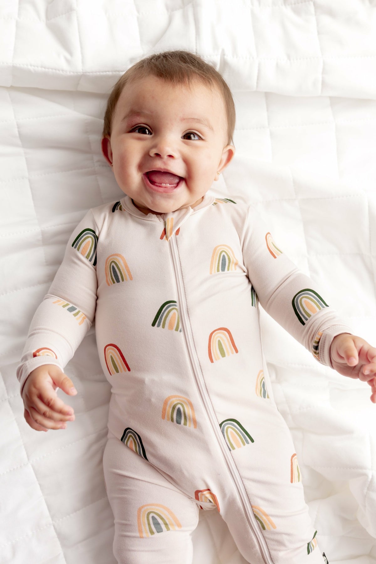 Zippered Romper in Retro Rainbow | Kyte Baby