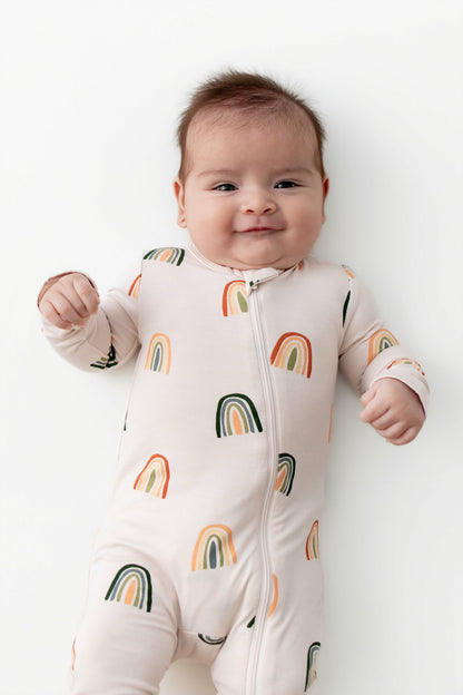 Zippered Romper in Retro Rainbow | Kyte Baby