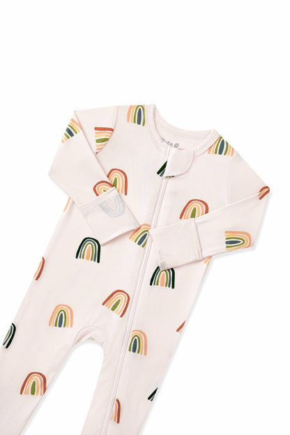 Zippered Romper in Retro Rainbow | Kyte Baby