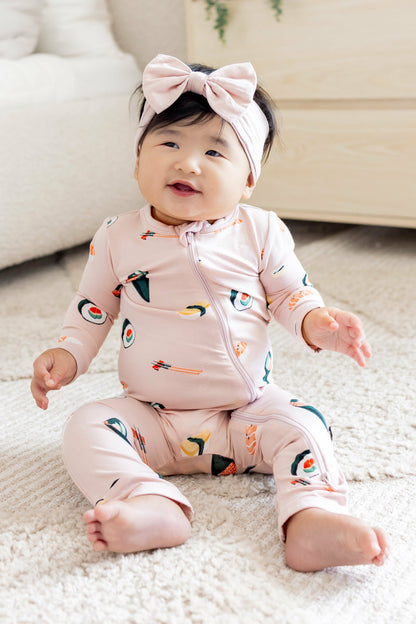 Zippered Romper in Blush Sushi | Kyte Baby