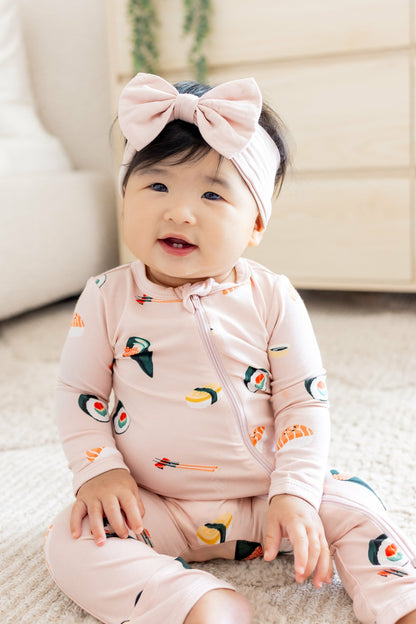 Zippered Romper in Blush Sushi | Kyte Baby