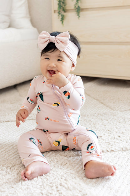 Zippered Romper in Blush Sushi | Kyte Baby