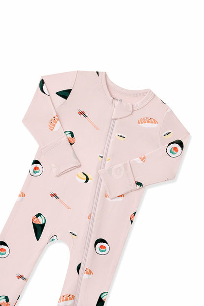 Zippered Romper in Blush Sushi | Kyte Baby