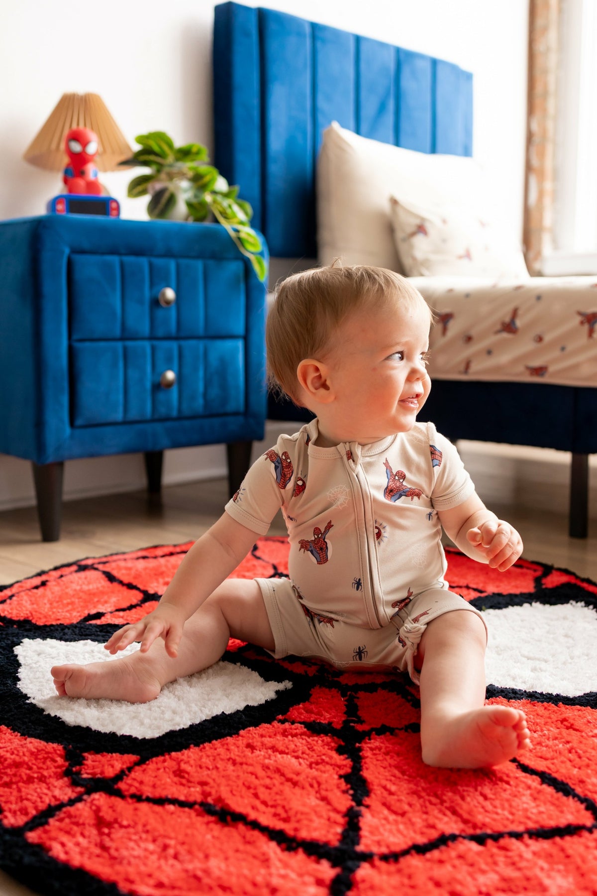 Zipper Shortall Romper in Spider-Man | Kyte Baby
