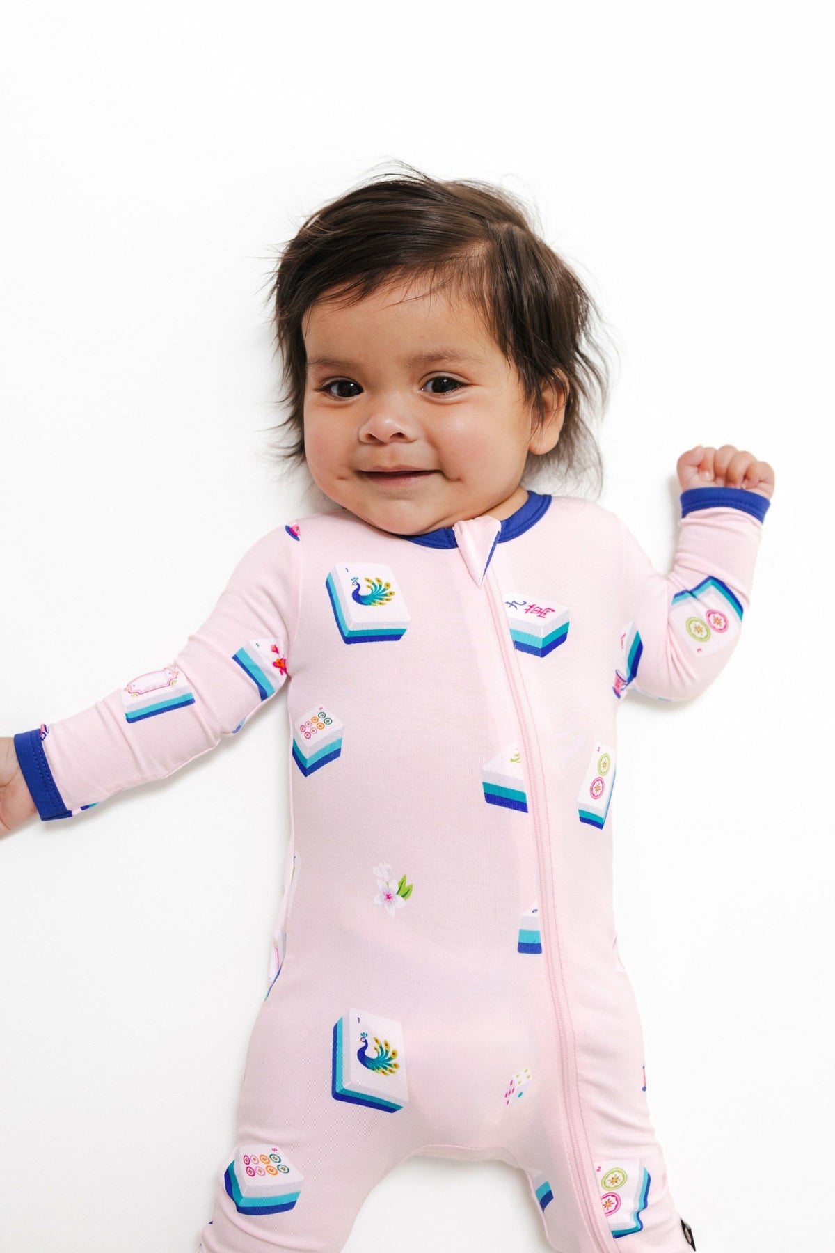 Zippered Romper in Sakura Mahjong | Kyte Baby