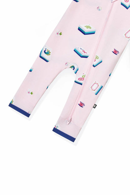 Zippered Romper in Sakura Mahjong | Kyte Baby
