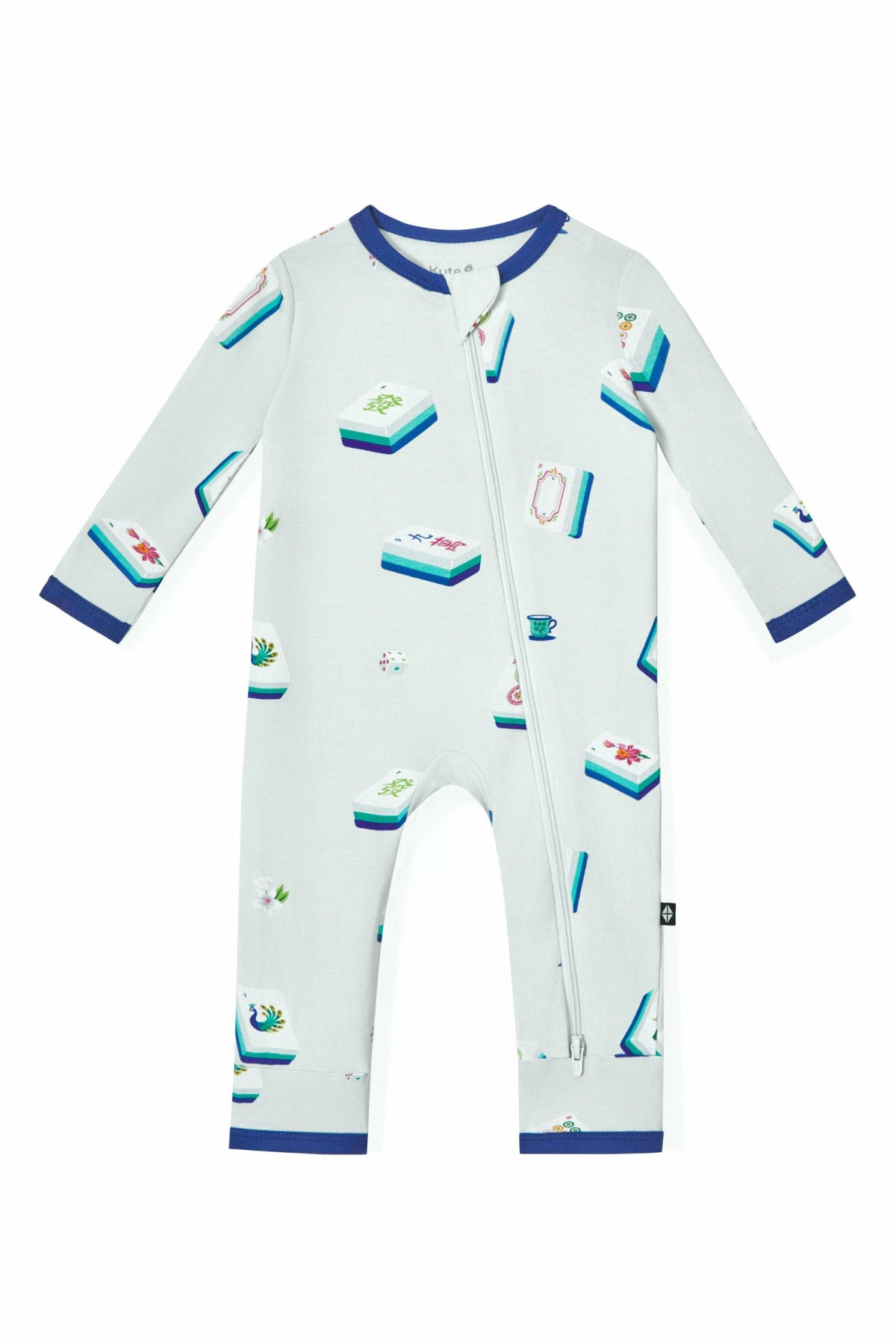 Zippered Romper in Dew Mahjong | Kyte Baby