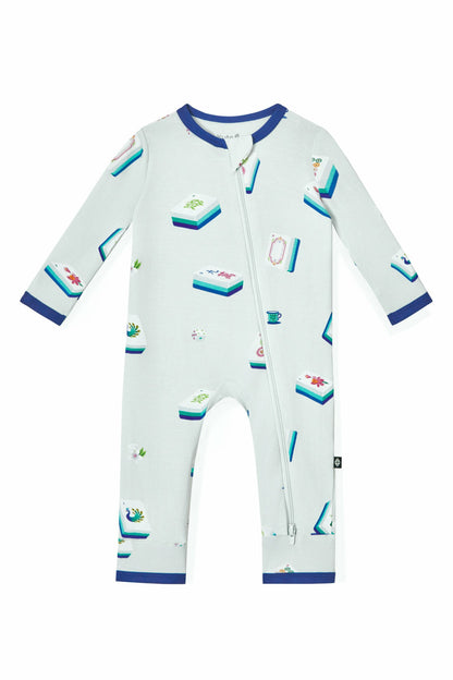 Zippered Romper in Dew Mahjong | Kyte Baby