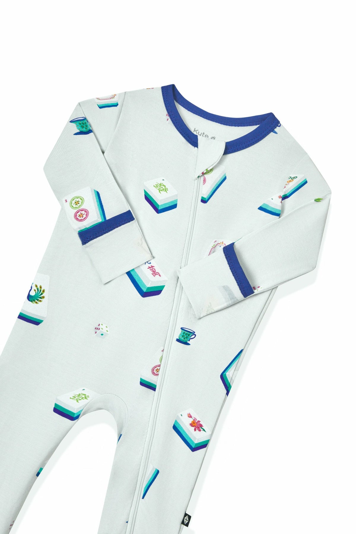 Zippered Romper in Dew Mahjong | Kyte Baby