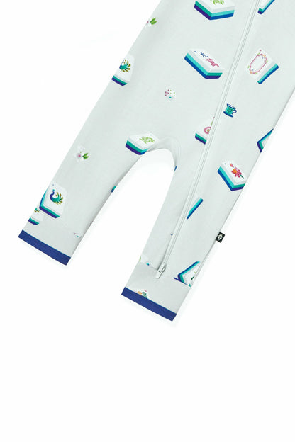 Zippered Romper in Dew Mahjong | Kyte Baby