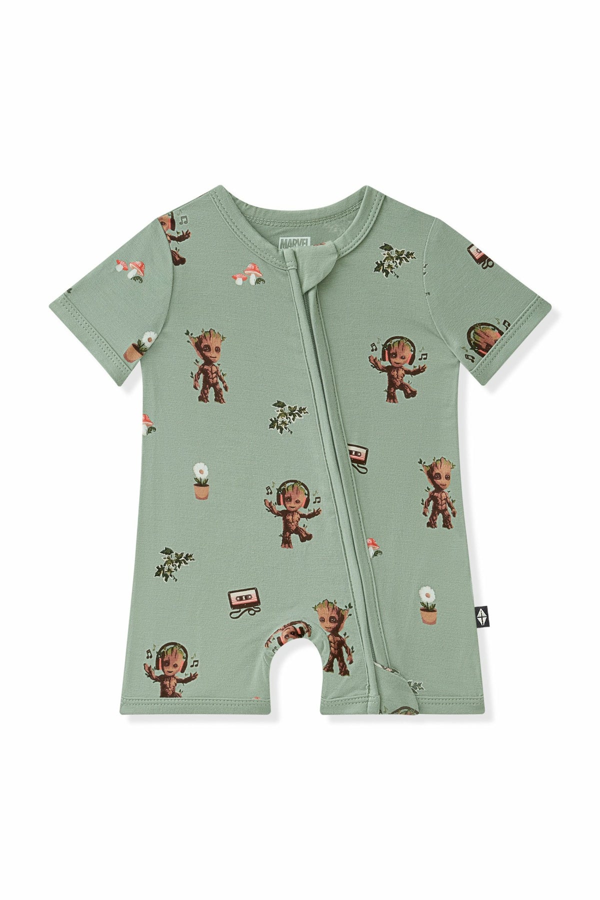 Zipper Shortall Romper in Groot | Kyte Baby
