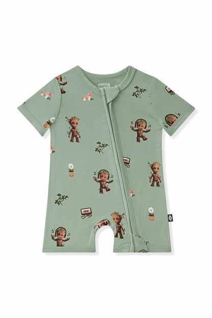 Zipper Shortall Romper in Groot | Kyte Baby